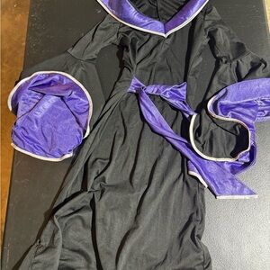 Black and Purple Robe with Bell Sleeves